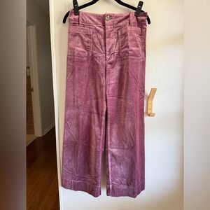 NEW Anthropologie “The Colette” wide leg  Velvet Pants